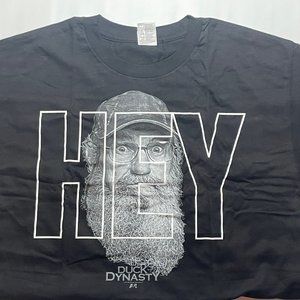 New Men's Short Sleeve T-Shirt "Duck Dynasty", Black/White, 100% Cotton, Size: L